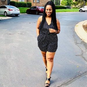 Polk-a-dots Anyone? FOREVER 21 plus Black Romper